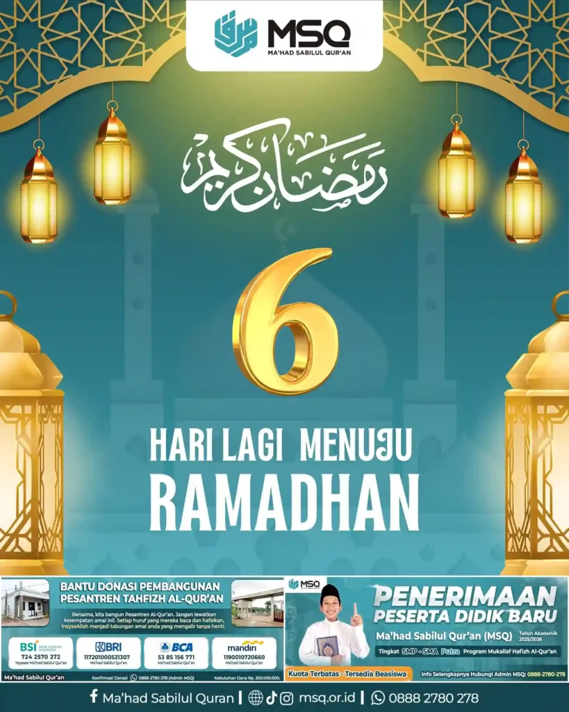 6 hari lagi menuju ramadhan