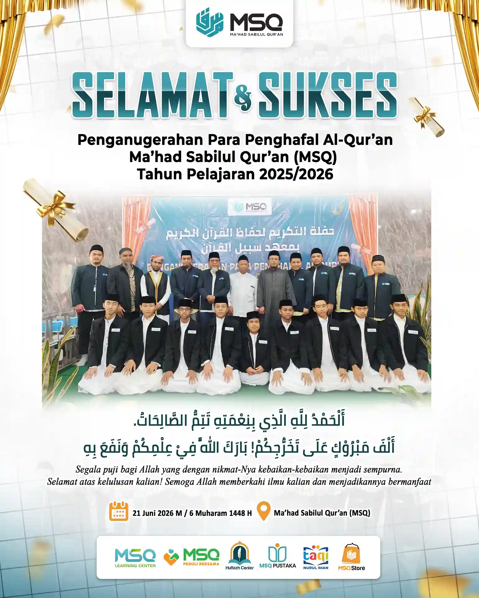 Wisuda Tahfizh Al-Qur'an MSQ 2026: Cetak Generasi Qurani Berkarakter Menuju Lembaga Pendidikan Bertaraf Internasional