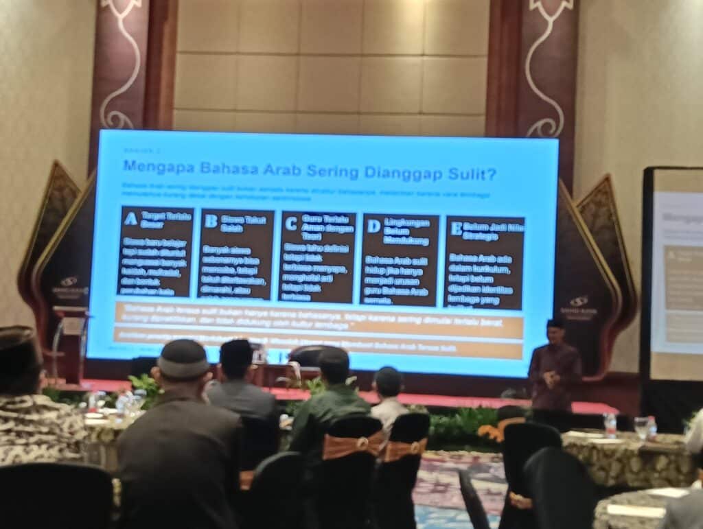 Kegiatan Workshop Nasional Guru Bahasa Arab “Sekolah dan Pesantren Visioner” di Yogyakarta. Sumber: dokumentasi internal MSQ.