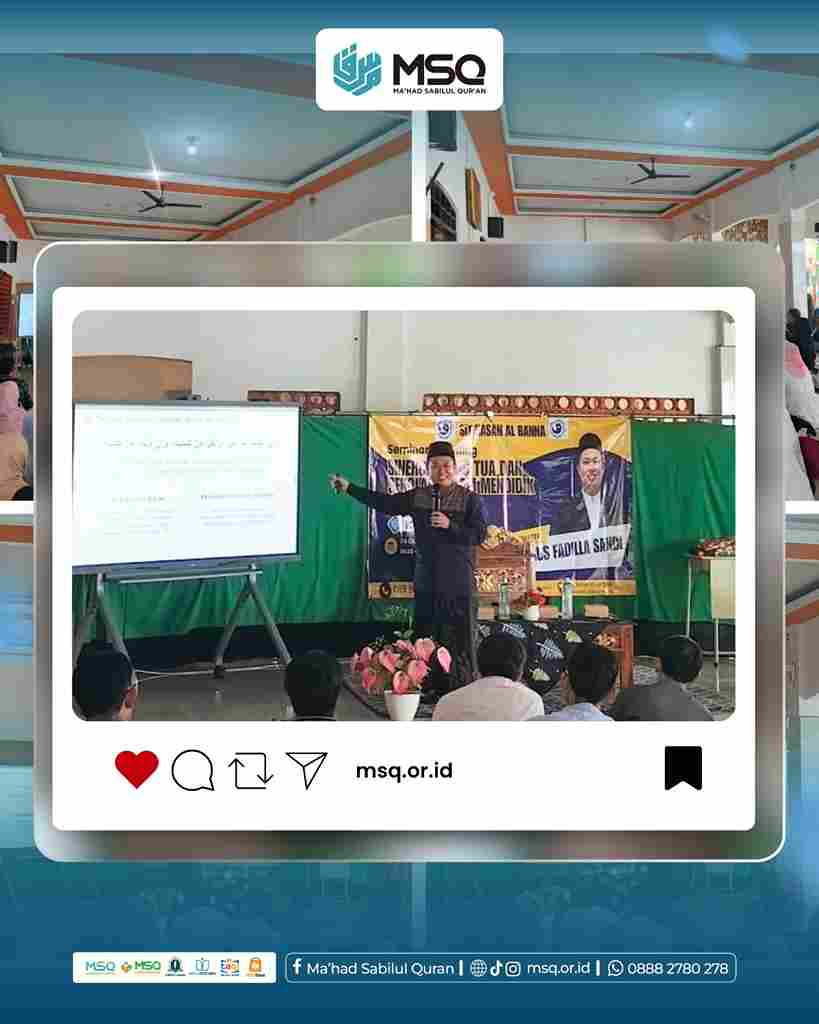 Seminar Parenting SIT Hasan Al-Banna menjadi ruang penguatan sinergi keluarga dan sekolah dalam mendidik anak beriman dan beradab.
