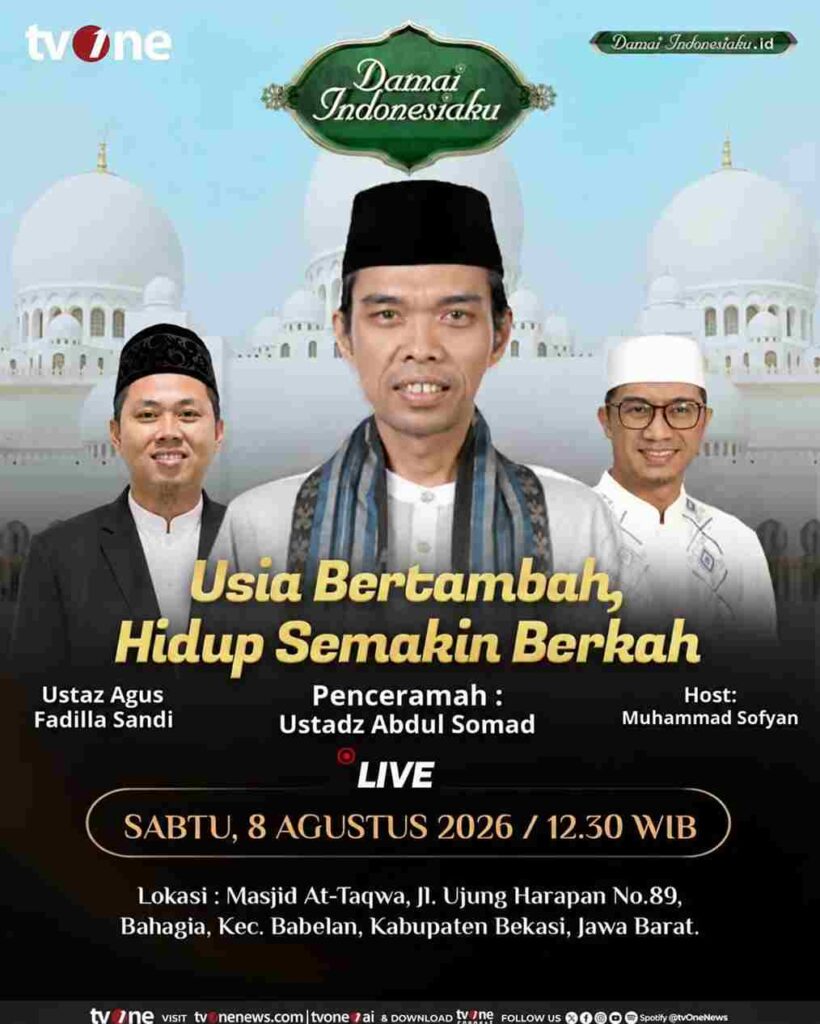 Pimpinan Ma'had Sabilul Qur'an (MSQ) Bidang SDM dan Dakwah, Ustaz Agus Fadilla Sandi, dipercaya menjadi Tour Leader dan Pembimbing Ibadah Umrah tvOne bersama UAS, Agustus 2026.